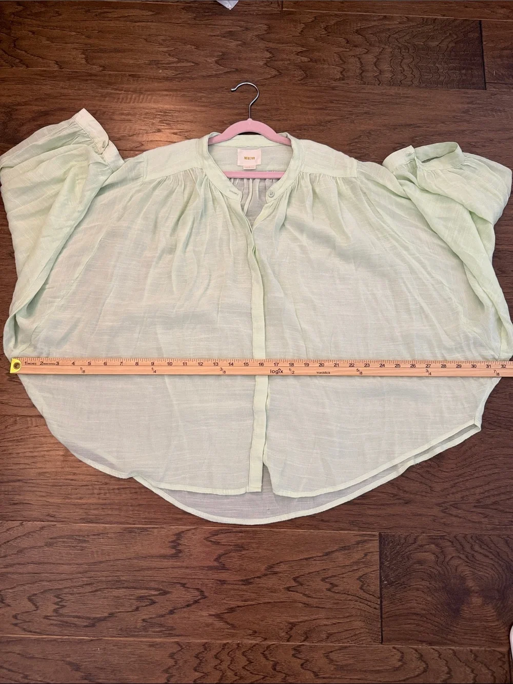 Maeve by Anthropologie Bryanna Dolman Oversized Gauze Blouse Light Lime Green L - Picture 6 of 9